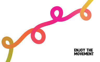 Fototapeta premium Colorful flowing gradient line abstract design on white background art