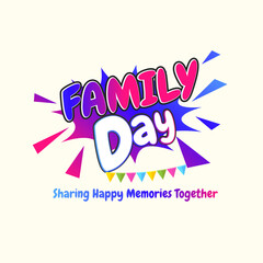 family day mnemonic design. happy memories together. vectoe art.