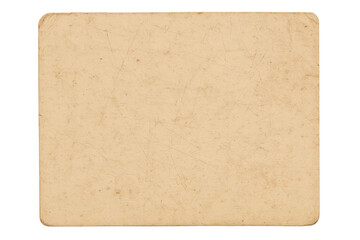 Blank vintage paper card texture with aged, grunge details, rounded corners, and transparent background