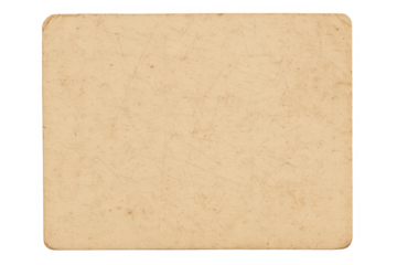 Blank vintage paper card texture with aged, grunge details, rounded corners, and transparent background