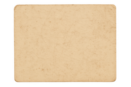 Blank vintage paper card texture with aged, grunge details, rounded corners, and transparent background - Powered by Adobe