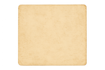 Vintage old paper square blank parchment texture with aged grunge stains and subtle wrinkles, transparent background