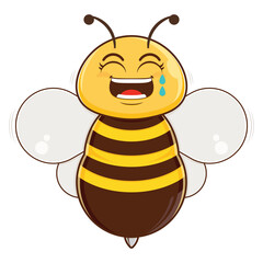 Obraz premium bee laughing face cartoon cute