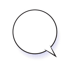 Retro Comic Speech Bubble with Halftone