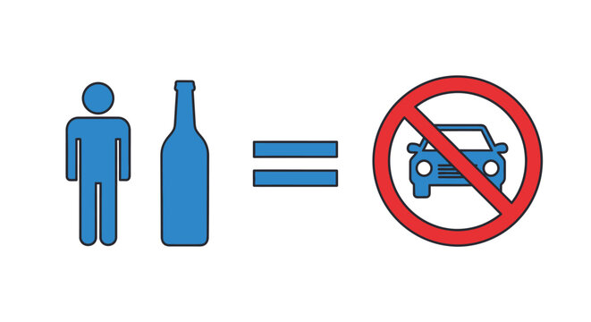 Don't drink and drive concept shows safety and responsible decisions