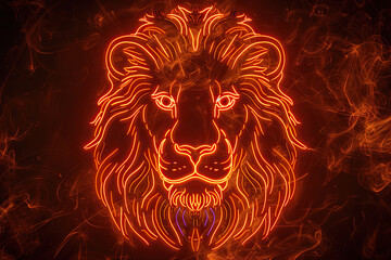 Obraz premium Abstract сomposition with concept of Leo zodiac sign symbol