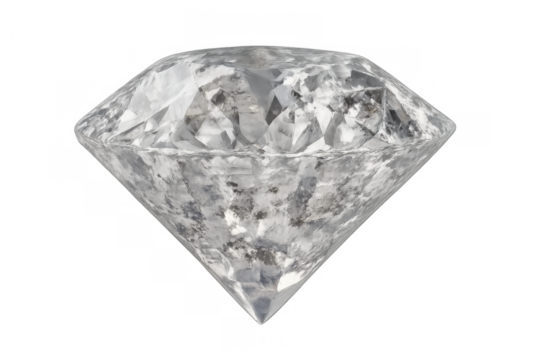 Brilliant round cut diamond displaying facets and sparkle, representing luxury, wealth, and engagement on transparent background