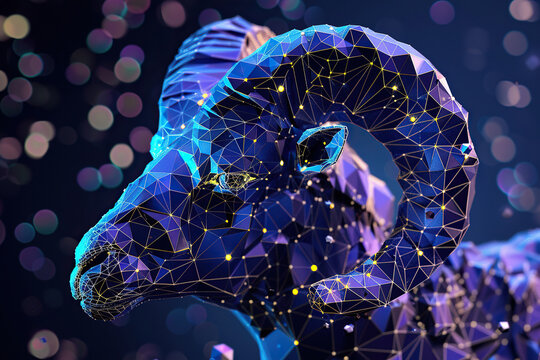 Abstract astrological concept of Aries zodiac sign symbol