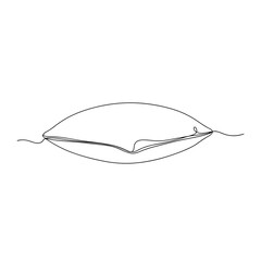 Open pillow with visible zipper in minimalist line art style