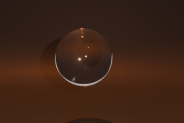 glass ball on dark background