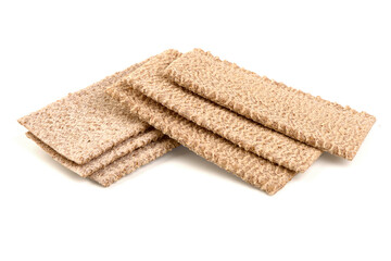 Crispbread stack, isolated on white background