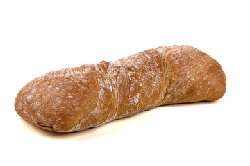 Crusty Bread Loaf, isolated on white background