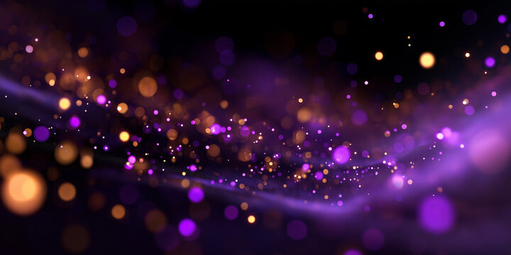 Funkelndes Violett mit goldenen Lichtreflexen und Bokeh-Effekt