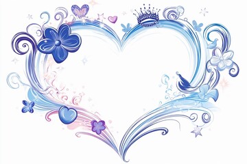 Naklejka premium Fluid petal heart frame for Valentine's Day and special celebrations