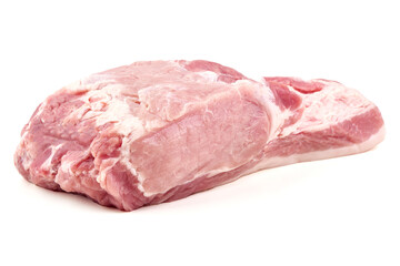 Raw Pork Shoulder, isolated on white background