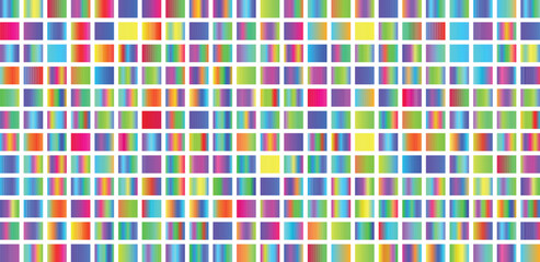An extensive array of tiny, colorful gradient squares forming a detailed abstract mosaic, showcasing a diverse spectrum of iridescent hues isolated on