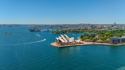 18 November 2025 Panoramic night view of Sydney Harbour and City Skyline of NSW Australia beautiful colourful skies on a beautiful spring day