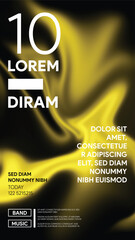 Golden Liquid Silk Poster — Luxury Black & Gold Fluid Abstract Background Design