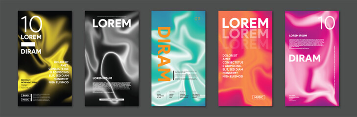 Vivid Liquid Gradient Posters — Modern Fluid Abstract Background Designs for Branding & Visual Art