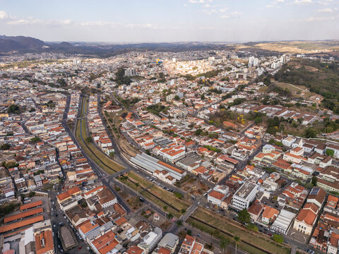 Beautiful aerial view to historical colonial town