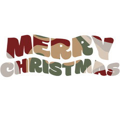 Merry Christmas bold typography with fluid swirl pattern
