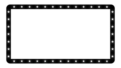 Black Patriotic Star Frame Border for Invitations and Certificates