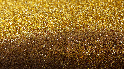 Luxuriöser goldener Glitzerhintergrund mit funkelnden Partikeln und sanftem Farbverlauf von hell nach dunkel.