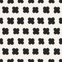 Fototapeta premium Abstract seamless pattern. Black and white background with hand-drawn X shapes, crosses. Repeating print, texture design for fabric, textile, paper wrapping, wallpaper. Flat vector illustration