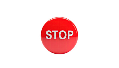 Red button displaying the word "STOP" on a black background