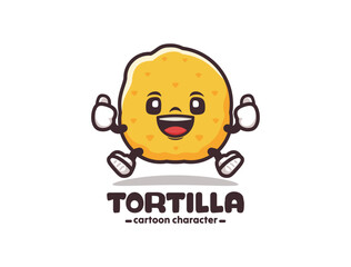 Tortilla cartoon mascot with thumbs up