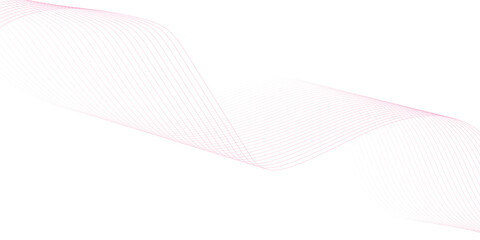 Abstract pink smooth wave on a white background. Dynamic sound wave. Design element. Vector illustration.	
