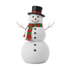 Smiling snowman with top hat and scarf ornament