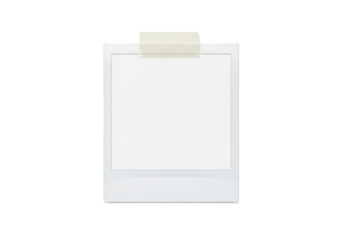 Blank polaroid frame isolated on transparent background
