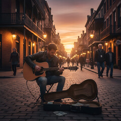 Melodies at Sunset on the Old Street