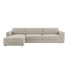 Minimalist neutral beige fabric modular chaise sectional sofa