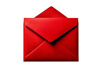 Red envelope with sleek design, perfect for invitations or special messages. isolated on a transparent or white background.