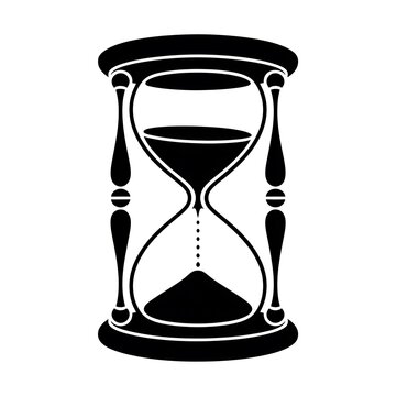 Hourglass isolated on white background, a timeless symbol of fleeting moments and the relentless passage of time, its grains of sand marking the ephemeral nature of existence