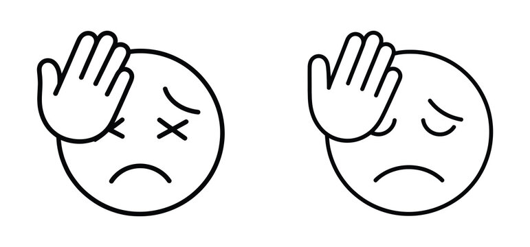 Exhausted emoji outline vector icon. Thin line black exhausted emoji icon, flat vector simple element illustration from editable emoji concept isolated on white background