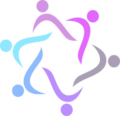 Fototapeta premium PEOPLE CONNECTED UNION TEAM TEAMWORK SIGN LOGO 