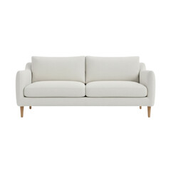 Modern white fabric two-seater sofa couch
