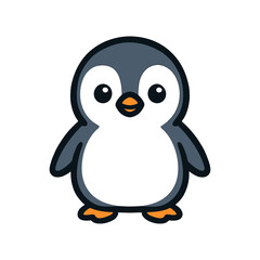 Obraz premium Cute cartoon penguin illustration with adorable features.