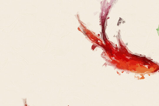 Various oil paintings, flowers, lotus leaves, fish, roses, peonies, willows