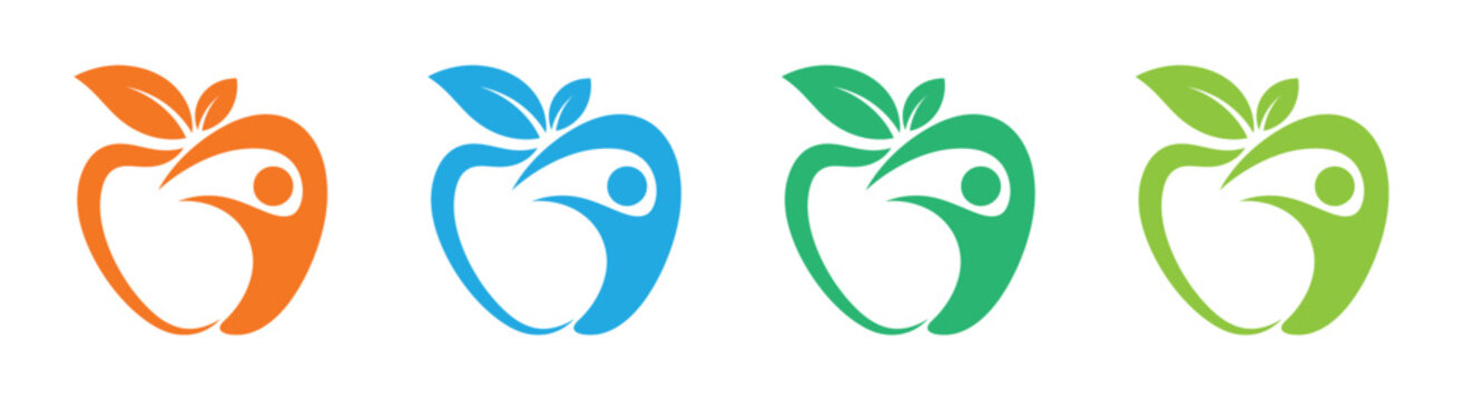 Life healthy logo design template illustration. Apple vector icon. apple symbols for your web design. suitable for medical, brand, clinic, fresh food, web, network, eco etc