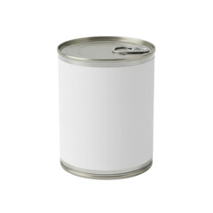 Blank white label round metal canned food mockup