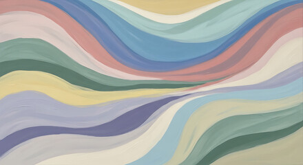 Pastel Waves Abstract Art Serene Fluid Strokes in Soft Tones