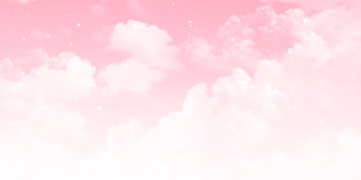 Sky with pink and white clouds 