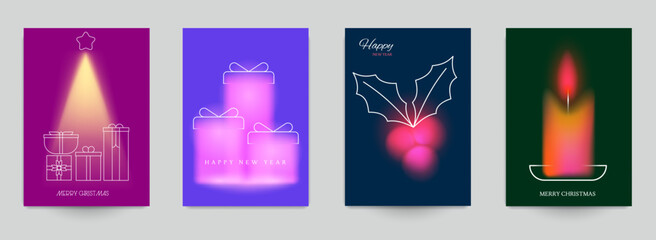 Merry christmas and happy new year abstract background template for covers, invitation, poster, banner, flyer, placard. Minimal modern design for branding, advertising holiday. Vector illustration.