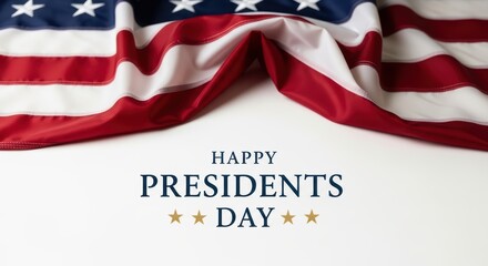 Happy Presidents Day Banner with American Flag