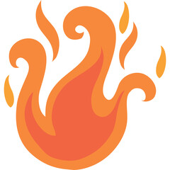 Stylized Orange And Yellow Flames Dancing In A Circular Motion Against A Transparent Background Representing Fire Energy Heat And Power