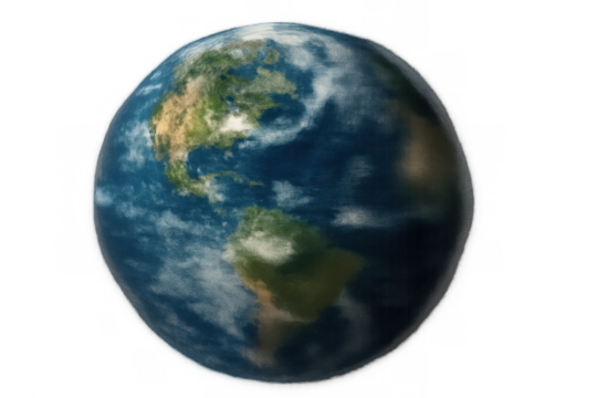 Planet earth sphere displaying north and south america, global environment, science, and communication concept on transparent background - Powered by Adobe